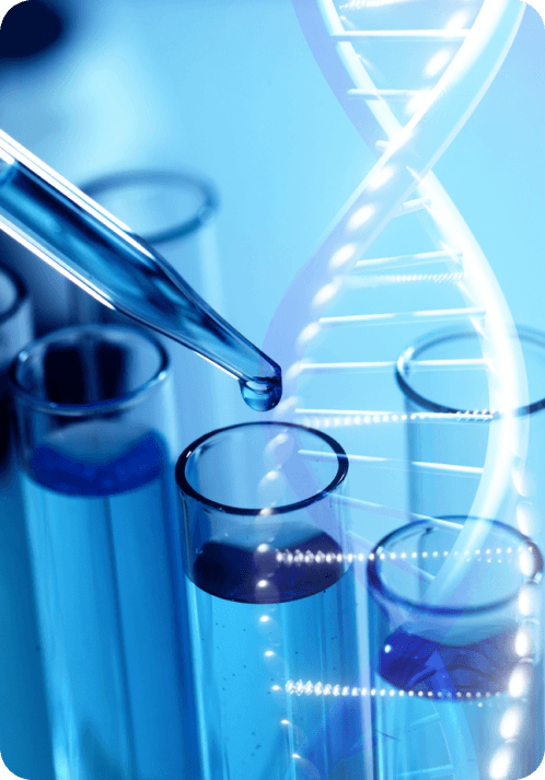 Test tubes with liquid